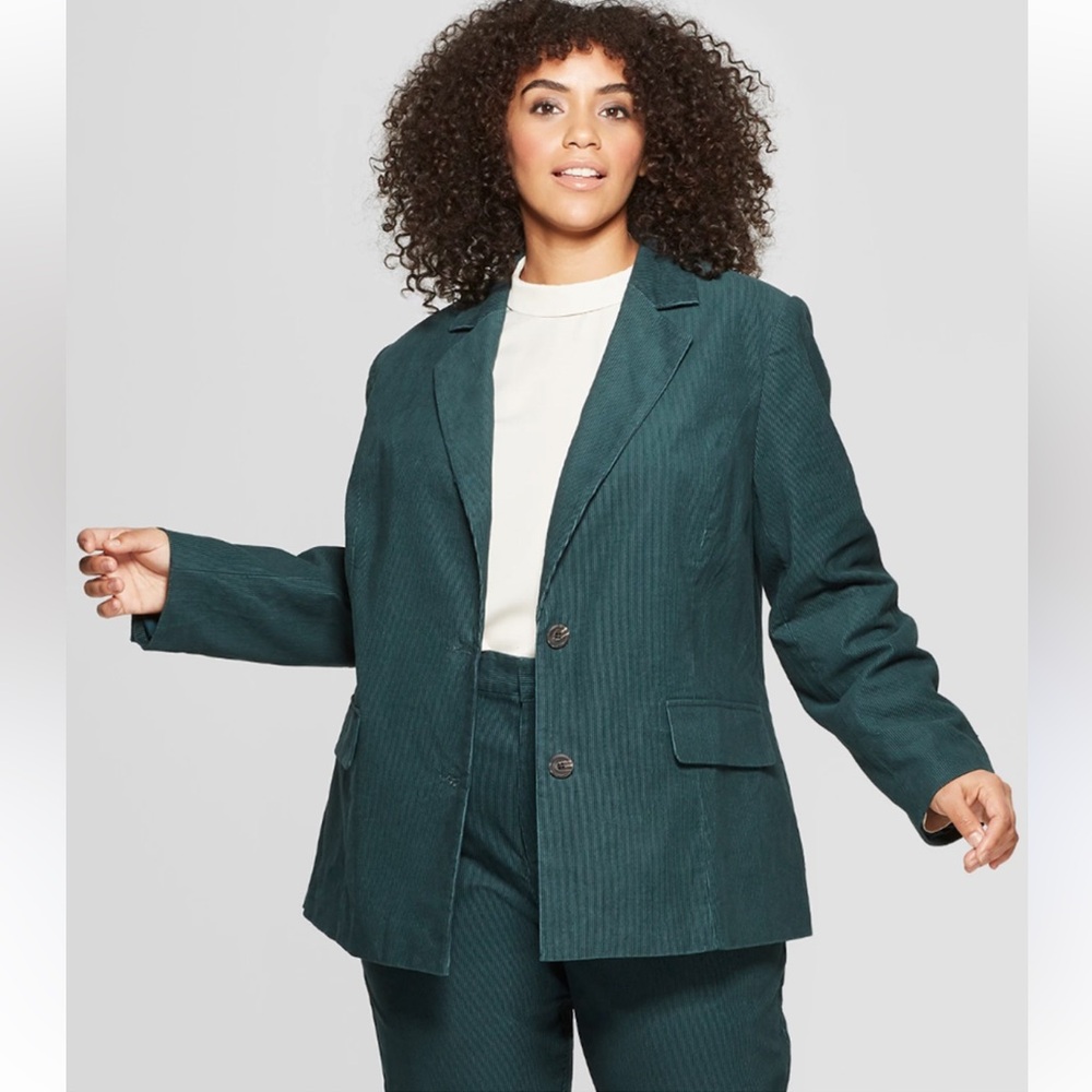 Who What Wear Teal Green Corduroy Blazer
